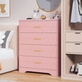 thumbnail image 3 of BouPower Dresser for Bedroom,4 Drawer Dressers Chest of Drawers,Modern Dresser,Wood Drawer Chest Storage Cabinet for Living Room,Hallway,Entryway,Home Office, 3 of 8
