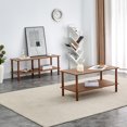 thumbnail image 5 of Modern 2-Tier Coffee Table for Living Room | Walnut MDF & Rubberwood | 39.4" L x 19.7" W | Open Storage Shelf | Stable & Durable | Easy Assembly, 5 of 27