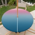 thumbnail image 6 of Round Outdoor Tablecloth with Umbrella Hole and Zipper, Pink Blue Ombre Fitted Table Cover with Elastic Edge for 55-60 Inch, Modern Abstract Art Aesthetics Waterproof Patio Tablecoths for Picnic, 6 of 9