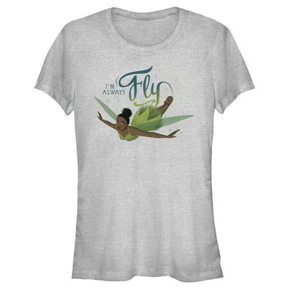 Junior's Peter Pan & Wendy Tinker Bell I'm Always Fly  Graphic Tee Athletic Heather Small