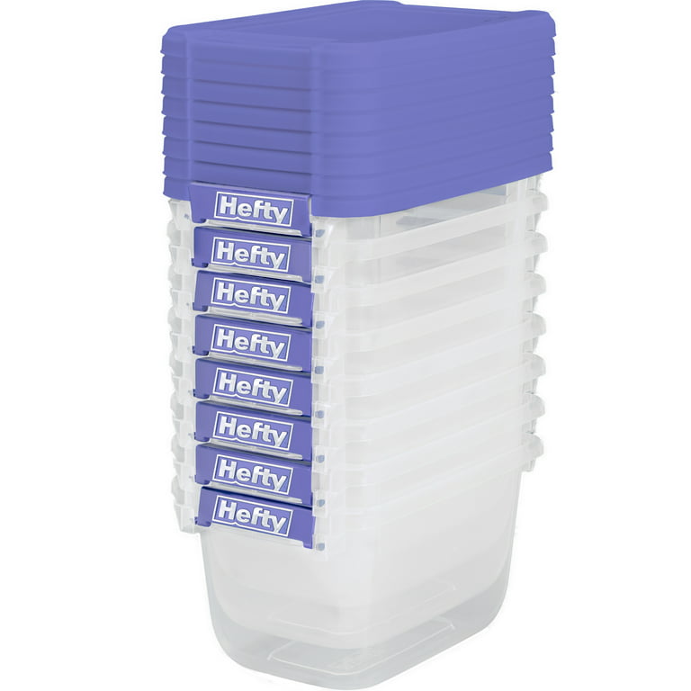 Hefty 6.5-qt Clear Storage Bin with Blue Lid 