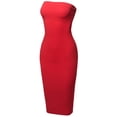 thumbnail image 3 of FashionOutfit Women's Sexy Scuba Crepe Tube Top Body-Con Midi Dress in Various Colors, 3 of 3