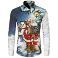 thumbnail image 1 of Camisa hawaiana con tema navideño de Papá Noel para hombre, Tops informales Vintage, ropa de manga larga con estampado de flores en 3d, vacaciones Y2k, 1 of 4