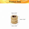 thumbnail image 2 of HUGFEGWE M4x6x6mm Copper Thread Embedment Nut Knurled Threaded Insert Nuts Assortment for Electrical Appliances Gold Tone 50Pcs CJB91-24969, 2 of 8