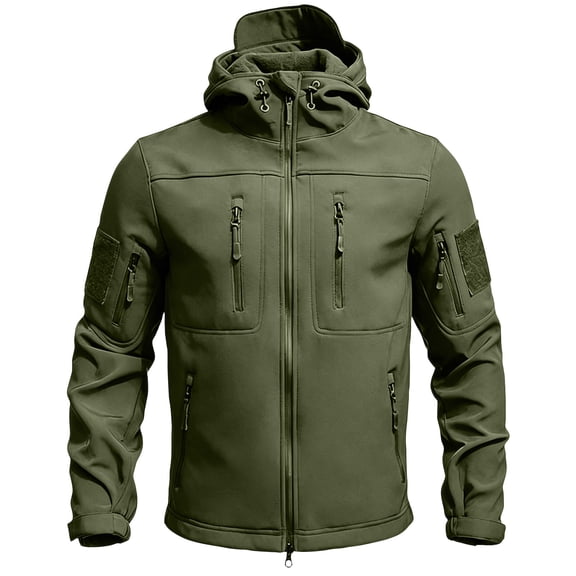 Men's Tactical Fleece SoftShell Jacket Waterproof Winter Coat Zip Up Hoodies bearskin hoodie For Men with Multi-pockets