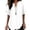 White, variant on Ymauqau T Shirts for Women Rolled Short Sleeve Notched V Neck Curved Hem Pleated Tunic Tops Casual Loose Tee Blouses