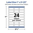 thumbnail image 6 of Avery Matte White Rectangle Labels, 1" x 2.5", 1,200 Labels, 6 of 8