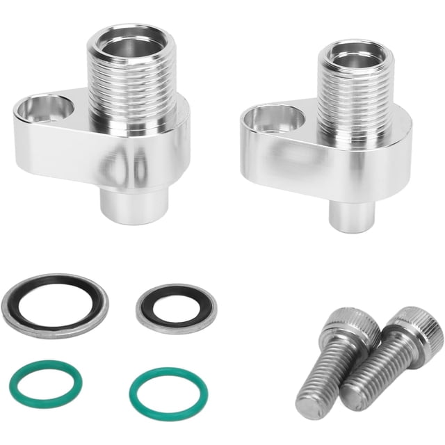 ZOUSSIQI LS Swap AC Compressor Fittings, LS AC Compressor Adapter Fittings Gasket with Sealing Rings Screw Kit 8AN 10AN 451‑1105 Replacement for Denso 10S17F 10S20F Compressors CA919-64812