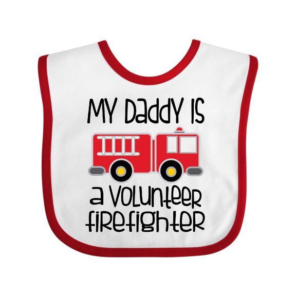 Inktastic Volunteer Firefighter Daddy Boys or Girls Baby Bib