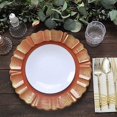 thumbnail image 5 of BalsaCircle 24 Terracotta Gold 13" Acrylic Wooden Textured Round Scalloped Trim Plastic Charger Plates, 5 of 8