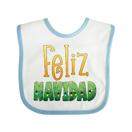 

Inktastic Feliz Navidad- Christmas Tree Lights Gift Baby Boy or Baby Girl Bib