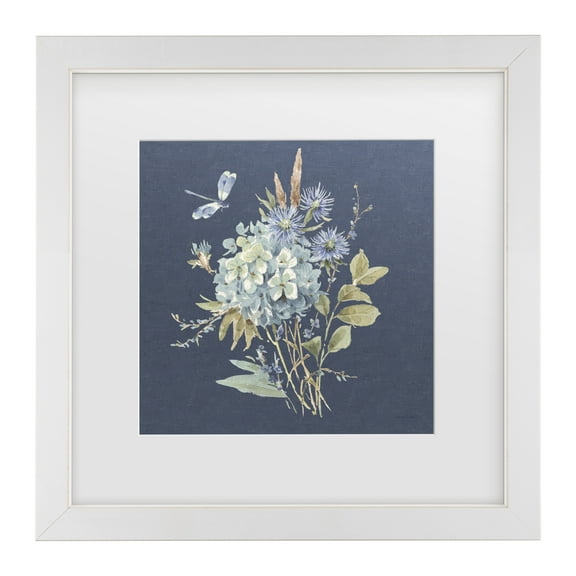 Lisa Audit 'Bohemian Blue 04 on blue' Matted Framed Art