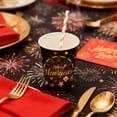 thumbnail image 5 of Uxgjfwu Black Gold Happy New Year Tableware Set, Disposable 7 and 9 Inch Paper Plates with Cups and Napkins, Themed Party Supplies for 2026 Celebration, Festive Gathering, 5 of 6
