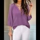 thumbnail image 5 of Blusas Elegantes de Estilo Bohemio con Cuello en V, Mangas 3/4 y Botones para Mujer, Color , Talla XXL, 5 of 8