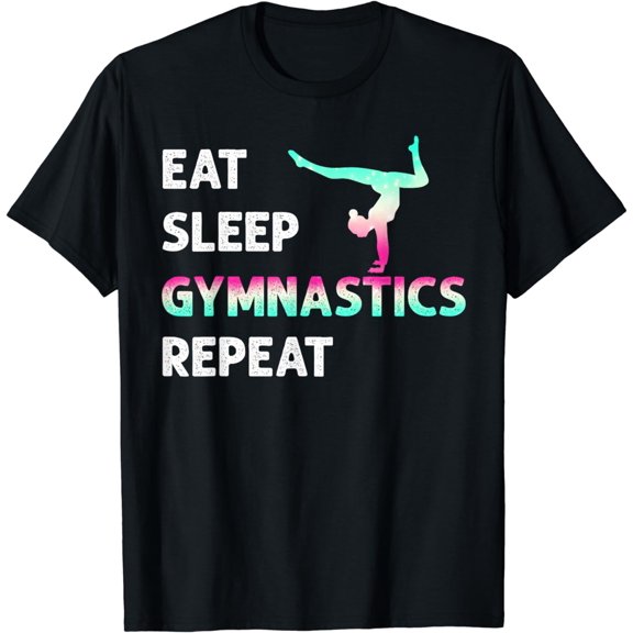 Eat Sleep Gymnastics Repeat Girl Women Funny T-Shirt