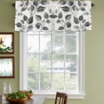 thumbnail image 3 of Black Grey Leaves Curtain Valances for Windows, Kitchen Valance Window Treatments Panel 2 Pack, Vintage Botanical Branches Rod Pocket Short Curtains for Bathroom Bedroom 42 x 12 Inch, 3 of 8