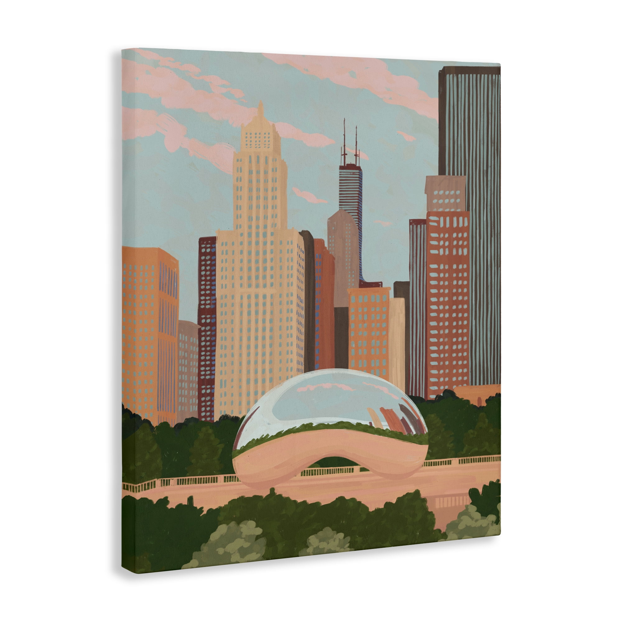 Stupell Industries Chicago Bean Cityscape Canvas Wall Art, design by Veronica Lara