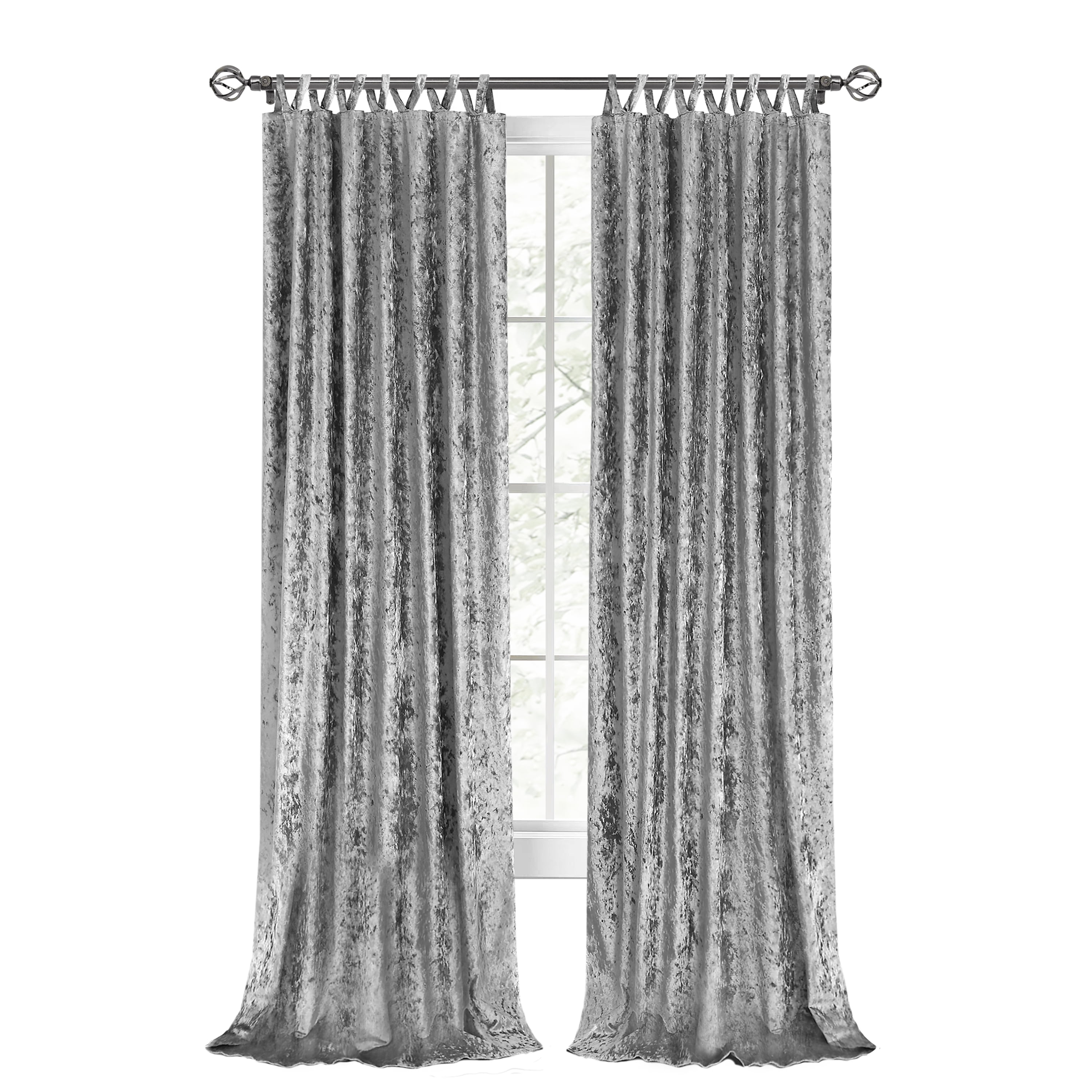 Achim Harper Criss-Cross Window Curtain Panel - 50x84 Grey