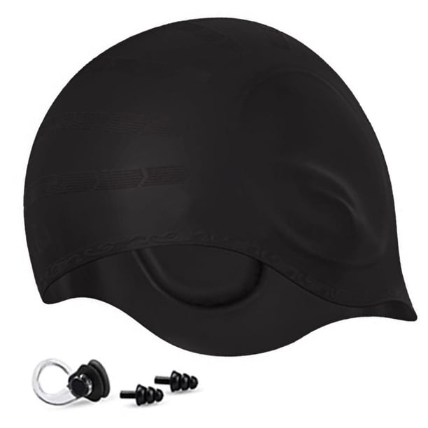 Gorro de natación elástico Sonducket para mujer Con tapones para los oídos y clip