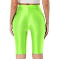 thumbnail image 4 of Haitryli Women Shiny Sport Yoga Shorts Pants Short Legging Biker Shorts High Waist Workout Booty Fluorescent Green XL, 4 of 7