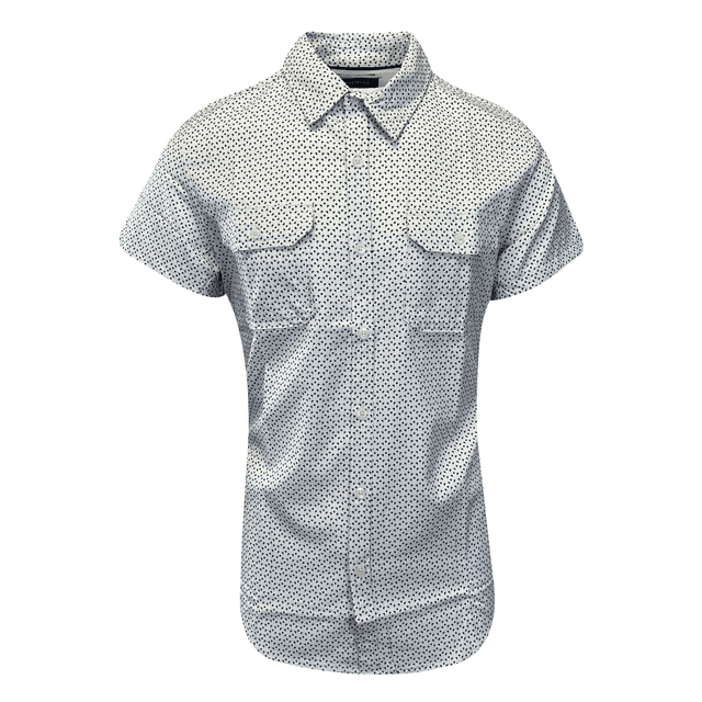 Kenneth Cole Chemise Blanche Homme Triangle à Pois 2 Poches Tissée M/c (S04)