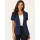 thumbnail image 3 of Chaqueta de traje de oficina con 1 botón y manga corta para mujer Azul Oscuro XS, 3 of 5