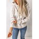 thumbnail image 2 of ABPHQTO Sudadera corta con capucha jaspeada blanca para mujer, 2 of 5