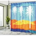 thumbnail image 5 of Ambesonne Abstract Shower Curtain, Tropic Beach Palms, 69"Wx84"L, Orange Blue White, 5 of 5