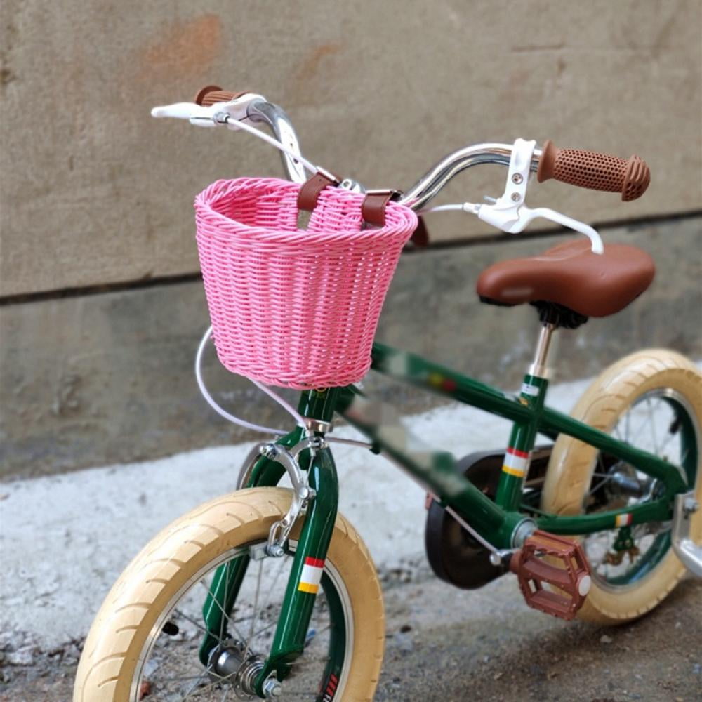 Panier Vélo Rétro En Osier Tressé (simili) - Fixation Guidon - Rangement