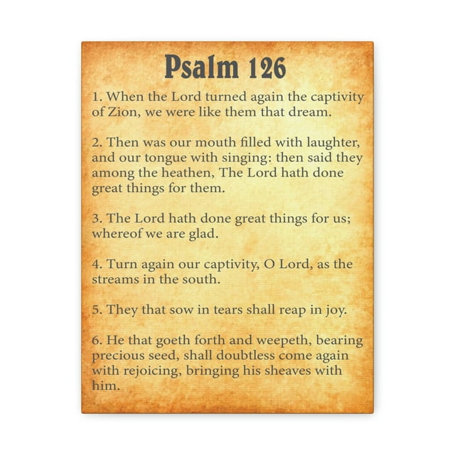Scripture Walls Psalm 126 Chapter Gold Bible Canvas Christian Wall Art Ready to Hang Unframed