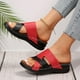 thumbnail image 1 of MKLEKYY Sandalias Antiderrapantes para Mujer, Informales, Con Tacón de Pendiente, Suela Gruesa, Con Bloques de Color, Talla Grande, 1 of 4