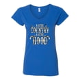 thumbnail image 2 of Wild Bobby, A Little Country, A Little Hood, Pop Culture, Women Standard V-Neck Tee, Royal, X-Large, 2 of 4