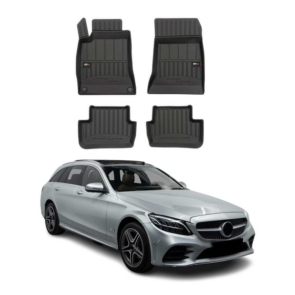 OMAC Premium Floor Mats for for Mercedes C Class W205 S205 2015-2021 Black 4x