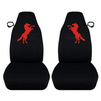 C5N-DC83-Designcovers Fits 1994-2004 Ford Mustang with Red Standing Horse Cotton Seat Covers:Black