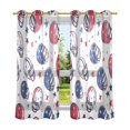 thumbnail image 6 of Yayeee Window Curtains Set of 2 for Living Room Light Filtering 63"x42", Cartoon American Football Helmets, 6 of 7