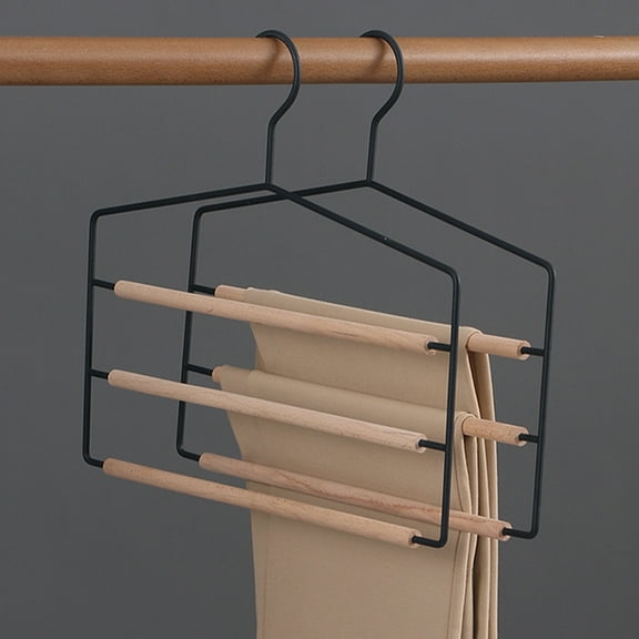 FOLOYORI Trousers Hanger Space Saving Black 1Set 14.6x12.6x0.5In