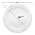 thumbnail image 4 of Smarty 7.5" White Gold Vintage Round Disposable Plastic Salad Plates 120ct, 4 of 7