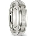 thumbnail image 4 of Stainless Steel Polished With Satin Center 6mm Grooved Edge Band (Size 6.5) Made In China sr84-6.5, 4 of 5
