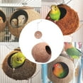 thumbnail image 3 of Natural Coconut Bird Nest House Hut For Pet Parrot Budgies Parakeet Cockatiels Conure Canary Pigeon Cage Rat Gerbil Mice Cage Seed Toy Nesting Box, 3 of 5
