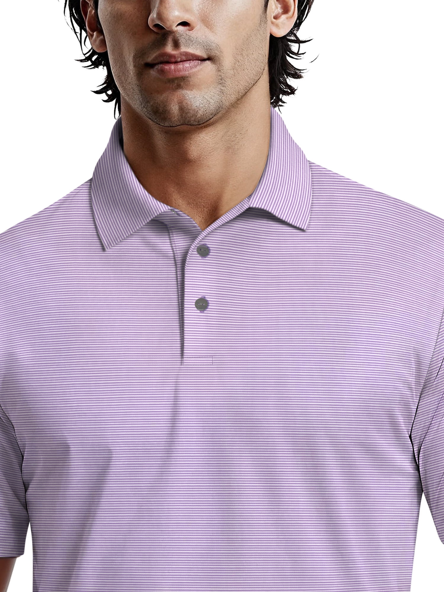 Ben Hogan Men's & Big Men's Performance Fine Line Printed Short Sleeve Polo Shirt, up to 5XL