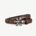 thumbnail image 2 of Retro flower buckle belt women's genuine leather cowhide fashion versatile decorative jeans pin buckle belt accessories new, 2 of 5