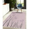 thumbnail image 4 of Flower Decorative Rug, Floral Petals with Striped Leaves and Lines Modern Style Geometrical Design Print, Quality Carpet for Bedroom Dorm and Living Room, 6 Sizes, Pale Lilac, by Ambesonne, 4 of 4