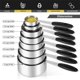 thumbnail image 2 of Juego de 16 tazas medidoras y cucharas medidoras magnéticas de acero inoxidable, 8 tazas medidoras con mango de silicona y 7 cucharas medidoras magnéticas de doble cara y 1 nivelador, 2 of 4
