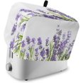 thumbnail image 1 of Toaster Cover 4 Slice, Lavender Flower Pattern Purple Bread Maker Cover Toaster Dust Cover with Pockets, Dust-Proof Cover for Kitchen Small Appliance 12x11x8in, 1 of 4