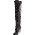 thumbnail image 2 of FOREVER CAMILA-48 Womens Chunky Heel Lace Up Over The Knee High Riding Boots, 2 of 4