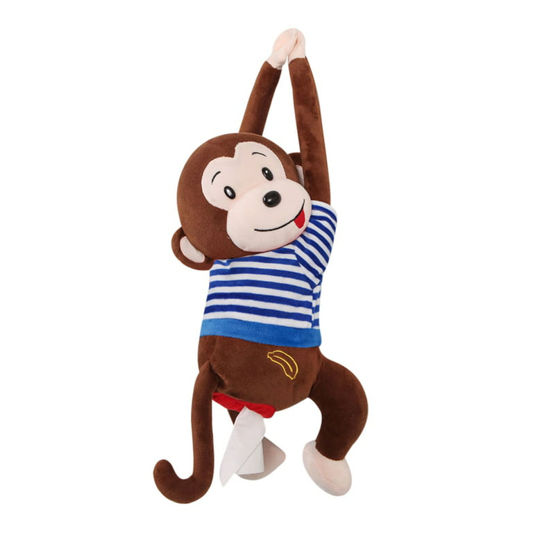 Plush PIPI Monkey Toy Style Anime Tissue Holder Tissue Box Cartoon Tissue  Cover Paper Holder Napkin Box Paper Storage Box Tissue Tray Paper Container  for Car Home Use Bathroom Accessories 