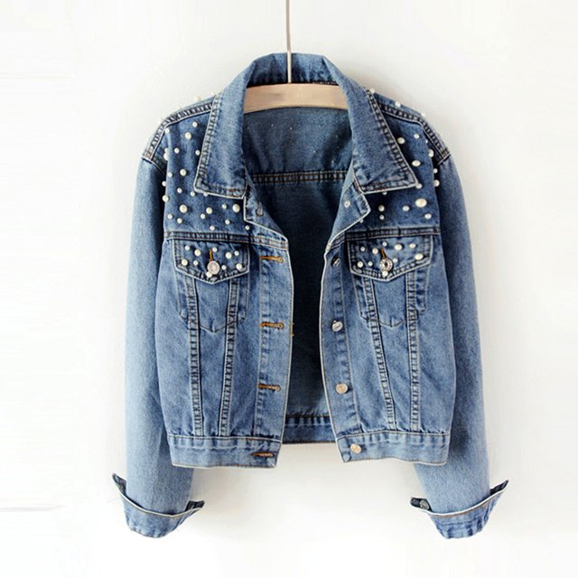Nueva Moda Mujer Chaquetas de Mezclilla Granos Botón de Manga Larga Delgado Streetwear Jeans Es Abanopi Abrigo