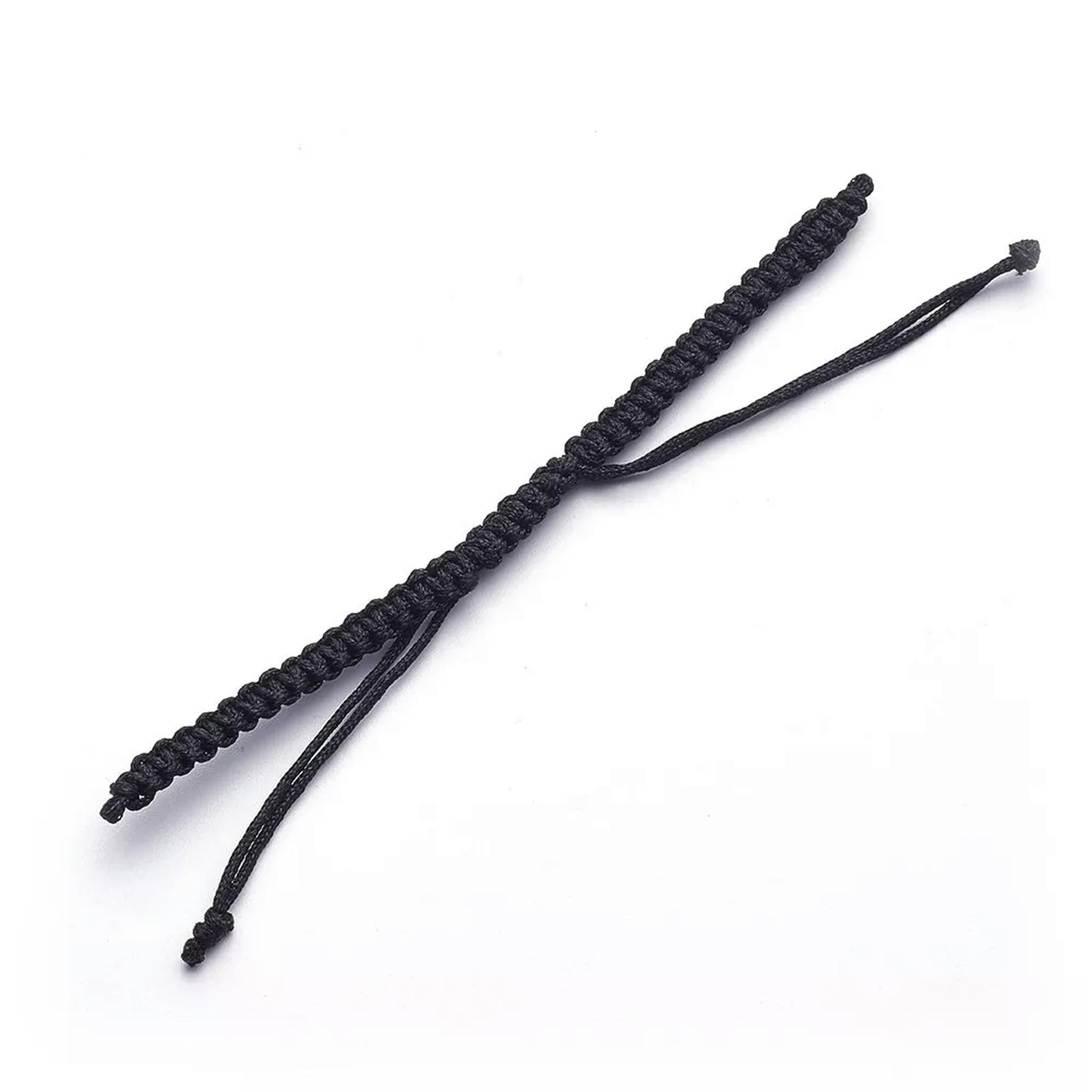 U8MO 50 Braided Nylon Cord Bracelets Bases Adjustable Bracelet Making Black 100~110mm