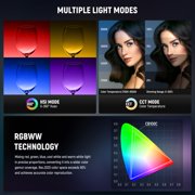 Neewer CB100C 130w RGB LED Video Light, APP/2.4G Control 360° Full Color 2700K-6500K 27000lux/m COB Bowens Mount Silent Continuous Output Lighting TLCI/CRI97+ 17 Scenes for Video Recording