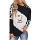 thumbnail image 1 of Mujeres manga larga fuera del hombro correa cruzada Tops vacas impresas blusa túnica Tops Fridja  hkj5403, 1 of 4